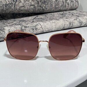 NEW Kenneth Cole Boho Gradient Square Lens Sunglasses in Rose Gold